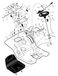 Seat Deck Diagram and Parts List for 461004X92B 2005 Briggs and Stratton Lawn Tractor